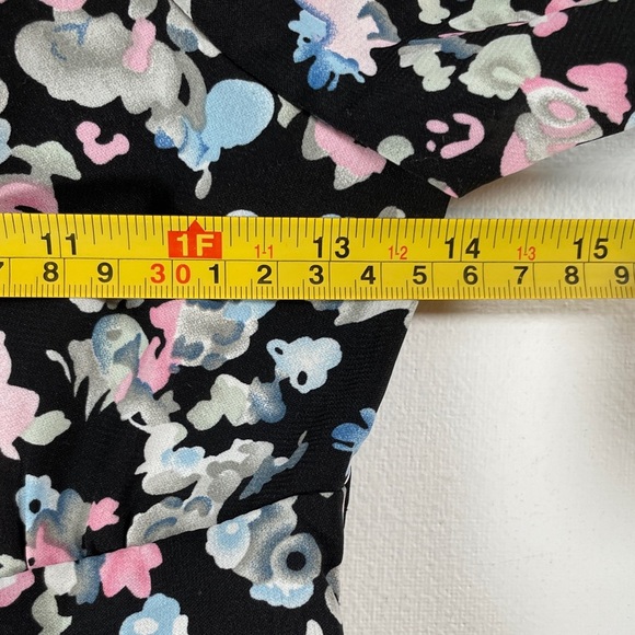 Princess Polly Kassie Long Sleeve Smocked Mini Dress Black Floral 2 - Picture 8 of 16